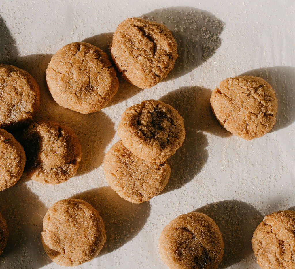 Chai spiced amaretti cookies rolled in cinnamon sugar