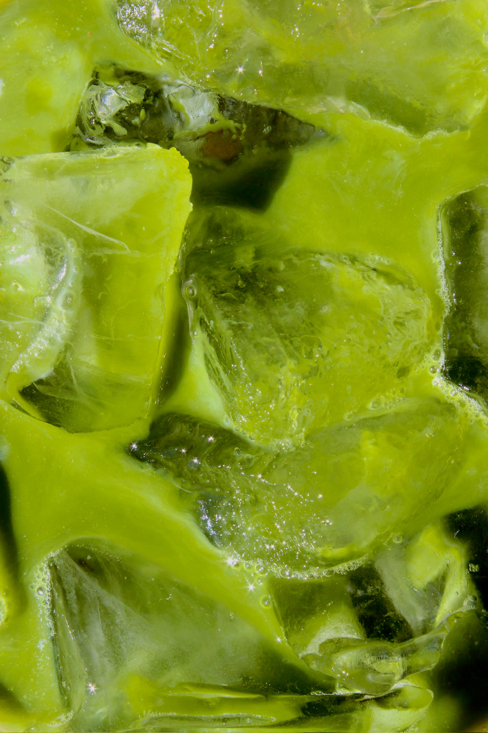 Close-up of iced matcha