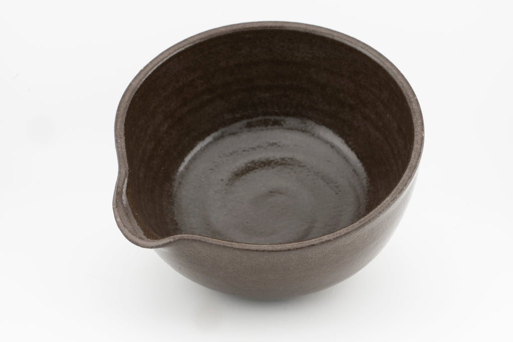 Matcha Set - Brown Stoneware | Bowl with Matching Whisk Holder | Chawan and Chasentate